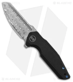 WE Knife Co. StarHawk Frame Lock Knife Black Ti (2.8" Damascus) WE21017-DS1