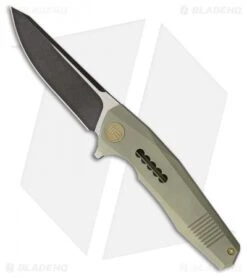 WE Knife Co. 603G Frame Lock Knife Green Titanium (3.6" Black/Satin)