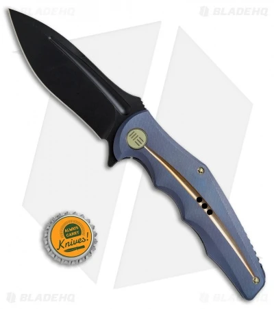WE Knife Co. 608 Drop Point Frame Lock Knife Blue Titanium (4" Black SW) 4 WE Knife Co. 608 Drop Point Frame Lock Knife Blue Titanium (4" Black SW) - Image 4