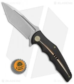 WE Knife Co. 608K Tanto Frame Lock Knife Black/Gold Ti (4" Stonewash) -We Knife Co. WE Knife Co 608K Tanto Black Gold Ti SW BHQ 79926 er bottlecap