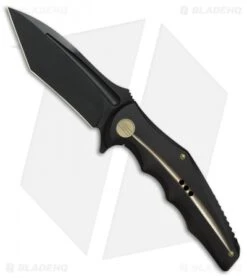 WE Knife Co. 608L Tanto Frame Lock Knife Black/Gold Ti (4" Black SW)