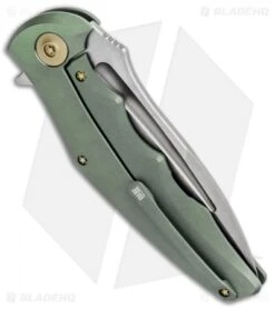 WE Knife Co. 608M Frame Lock Knife Green Titanium (4" Stonewash) -We Knife Co. WE Knife Co 608M FL Green Ti SW BHQ 85485 jr side