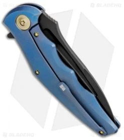 WE Knife Co. 608P Frame Lock Knife Blue Titanium (4" Black Stonewash) -We Knife Co. WE Knife Co 608P FL Blue Black SW BHQ 85486 jr side