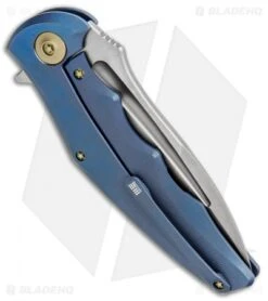 WE Knife Co. 608Q Frame Lock Knife Blue Titanium (4" Stonewash) -We Knife Co. WE Knife Co 608Q FL Blue SW BHQ 85488 jr side