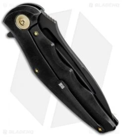 WE Knife Co. 608R Frame Lock Knife Black Titanium (4" Black Stonewash) -We Knife Co. WE Knife Co 608R FL Black Black SW BHQ 85491 jr side