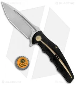 WE Knife Co. 608S Frame Lock Knife Black Titanium (4" Stonewash) -We Knife Co. WE Knife Co 608S FL Black SW BHQ 85487 jr bottlecap