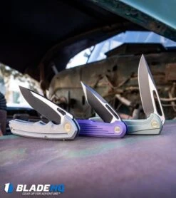 WE Knife Co. 611G Frame Lock Knife Titanium (3.75" Two-Tone) -We Knife Co. WE Knife Co 616A Resonance Frame Lock Knife Purple Titanium Black Satin BHQ 51867 kp vintage web 2