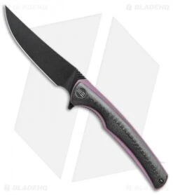 WE Knife Co. 704CF-F Liner Lock Knife CF/Purple Ti (3.6" Black Stonewash)