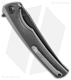 WE Knife Co. 704CF-J Liner Lock Knife CF/Ti (3.6" Black Stonewash) -We Knife Co. WE Knife Co 704CF J cf gray ti black sw BHQ 75628 er side jr