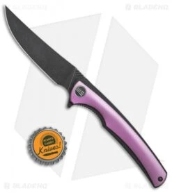 WE Knife Co. 704F Liner Lock Knife Purple Ti (3.6" Black Stonewash) -We Knife Co. WE Knife Co 704F purple ti black sw BHQ 75618 er bottlecap jr