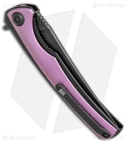 WE Knife Co. 704F Liner Lock Knife Purple Ti (3.6" Black Stonewash) -We Knife Co. WE Knife Co 704F purple ti black sw BHQ 75618 er side jr