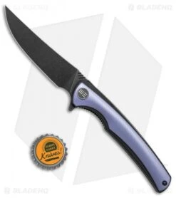 WE Knife Co. 704G Liner Lock Knife Blue Ti (3.6" Black Stonewash) -We Knife Co. WE Knife Co 704G blue ti black sw BHQ 75619 er bottlecap jr