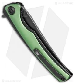 WE Knife Co. 704H Liner Lock Knife Green Ti (3.6" Black Stonewash) -We Knife Co. WE Knife Co 704H green ti black sw BHQ 75620 er side jr
