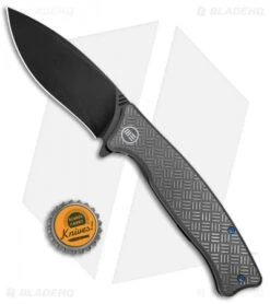 WE Knife Co. Balaenoptera Frame Lock Knife Gray Ti (3.5" Black) 712C -We Knife Co. WE Knife Co Balaenoptera FL Gray Ti Black 712C BHQ 77536 jr bottlecap 1