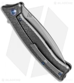 WE Knife Co. Balaenoptera Frame Lock Knife Gray Ti (3.5" Stonewash) 712D -We Knife Co. WE Knife Co Balaenoptera FL Gray Ti SW 712D BHQ 77537 jr side