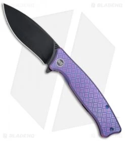 WE Knife Co. Balaenoptera Frame Lock Knife Purple Ti (3.5" Black) 712A