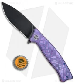 WE Knife Co. Balaenoptera Frame Lock Knife Purple Ti (3.5" Black) 712A -We Knife Co. WE Knife Co Balaenoptera FL Purple Ti Black 712A BHQ 77539 jr bottlecap 1