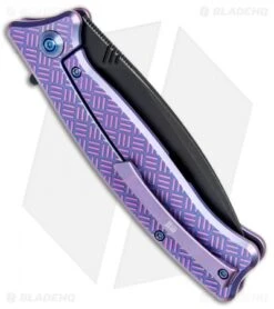 WE Knife Co. Balaenoptera Frame Lock Knife Purple Ti (3.5" Black) 712A -We Knife Co. WE Knife Co Balaenoptera FL Purple Ti Black 712A BHQ 77539 jr side