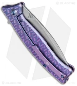 WE Knife Co. Balaenoptera Frame Lock Knife Purple Ti (3.5" Stonewash) 712B -We Knife Co. WE Knife Co Balaenoptera FL Purple Ti SW 712B BHQ 77538 jr side