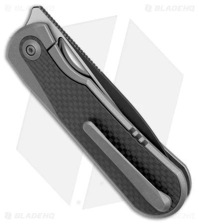 WE Knife Co. Baloo Frame Lock Knife Black Ti/Twill CF (3.3" Black SW) WE21033-2 3 WE Knife Co. Baloo Frame Lock Knife Black Ti/Twill CF (3.3" Black SW) WE21033-2 - Image 3