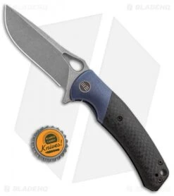 WE Knife Co. Bishop Flipper Folding Knife Blue Ti/CF (3.5" Stonewash) 903B -We Knife Co. WE Knife Co Bishop Flipper Folding Blue Ti CF SW BHQ 93266 jr bottlecap