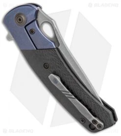 WE Knife Co. Bishop Flipper Folding Knife Blue Ti/CF (3.5" Stonewash) 903B -We Knife Co. WE Knife Co Bishop Flipper Folding Blue Ti CF SW BHQ 93266 jr side