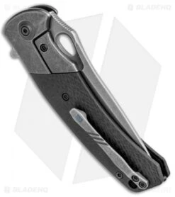 WE Knife Co. Bishop Flipper Folding Knife Gray Ti/CF (3.5" Stonewash) 903A -We Knife Co. WE Knife Co Bishop Flipper Folding Gray Ti CF SW 903A BHQ 93825 jr side