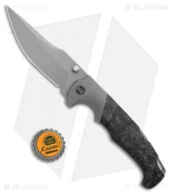 WE Knife Co. Blocao Lock Back Knife Ti Marble CF (4.2" Stonewash) 920A -We Knife Co. WE Knife Co Blocao LB BSW Ti Marble CF SW 920A BHQ 103131 jr bottlecap