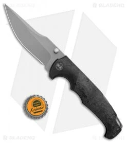 WE Knife Co. Blocao Lock Back Knife BSW Ti/Shred CF (4.2" Stonewash) 920B -We Knife Co. WE Knife Co Blocao LB BSW Ti Shred CF SW 920B BHQ 103132 jr bottlecap