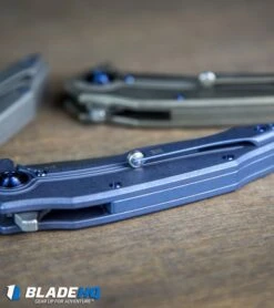 WE Knife Co. Bullit Frame Lock Knife Blue Ti (3.5 Hand Satin) 806A -We Knife Co. WE Knife Co Bullit Frame Lock Knife Blue Ti 806 BHQ84607 kp pocket clip wood web 1