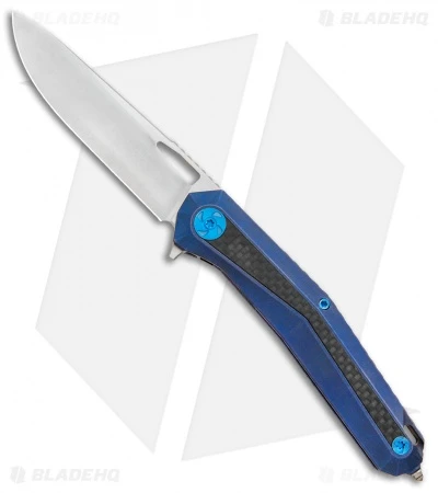WE Knife Co. Caliber Frame Lock Knife Blue Ti/CF (3.45" Satin) 808A 1 WE Knife Co. Caliber Frame Lock Knife Blue Ti/CF (3.45" Satin) 808A