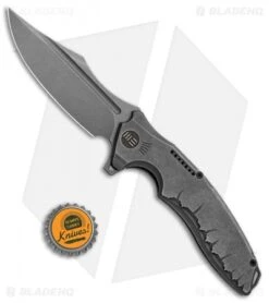 WE Knife Co. Chimera Frame Lock Knife Gray Ti (3.9" BB, Stonewash) 814B -We Knife Co. WE Knife Co Chimera FL Gray Ti BB SW 814B BHQ 87611 jr bottlecap