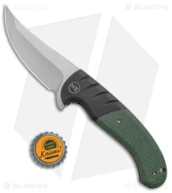 WE Knife Co. Curvaceous Frame Lock Knife Green Micarta/Ti (3.7" BB) WE20012-2 -We Knife Co. WE Knife Co Curvaceous FL Green Micarta Ti BB BHQ 141440 jr bottlecap