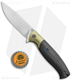 WE Knife Co. Deacon Flipper Knife Ti/CF Gold (3.25" Bead Blast) 901C -We Knife Co. WE Knife Co Deacon Flipper Ti CF Gold BB 901C BHQ 93250 jr bottlecap