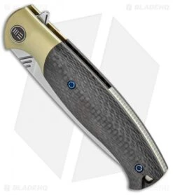 WE Knife Co. Deacon Flipper Knife Ti/CF Gold (3.25" Bead Blast) 901C -We Knife Co. WE Knife Co Deacon Flipper Ti CF Gold BB 901C BHQ 93250 jr spine
