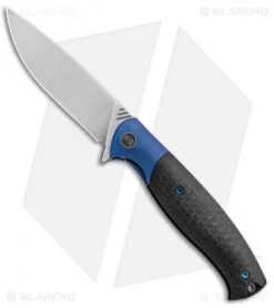 WE Knife Co. Deacon Flipper Knife Ti/CF Blue (3.25" Bead Blast) 901B