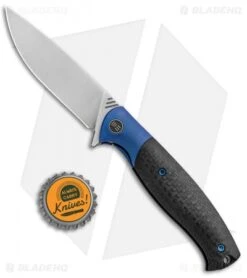 WE Knife Co. Deacon Flipper Knife Ti/CF Blue (3.25" Bead Blast) 901B -We Knife Co. WE Knife Co Deacon Ti CF Blue BB 901B BHQ 93249 jr bottlecap