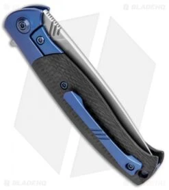 WE Knife Co. Deacon Flipper Knife Ti/CF Blue (3.25" Bead Blast) 901B -We Knife Co. WE Knife Co Deacon Ti CF Blue BB 901B BHQ 93249 jr side