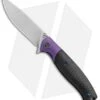 WE Knife Co. Deacon Flipper Knife Ti/CF Purple (3.25" Bead Blast) 901A