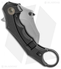 WE Knife Co. Incisor Karambit Frame Lock Knife Black Ti (2.8" Stonewash) 816C -We Knife Co. WE Knife Co Incisor Karambit FL Black Ti SW 816C BHQ 89918 jr side