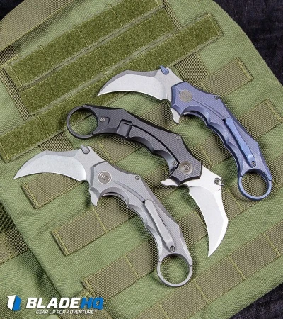 WE Knife Co. Incisor Karambit Frame Lock Knife Blue Ti (2.8" Stonewash) 816A 5 WE Knife Co. Incisor Karambit Frame Lock Knife Blue Ti (2.8" Stonewash) 816A - Image 5