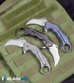WE Knife Co. Incisor Karambit Frame Lock Knife Black Ti (2.8" Stonewash) 816C -We Knife Co. WE Knife Co Incisor Karambit Frame Lock Knife Black Ti Stonewash 816C BHQ89918 kp tac vest web