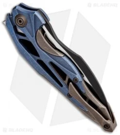 WE Knife Co. Isham Arrakis Knife Blue/Bronze Titanium (3.5" Two-Tone) 906B 8 WE Knife Co. Isham Arrakis Knife Blue/Bronze Titanium (3.5" Two-Tone) 906B -We Knife Co. WE Knife Co Isham Arrakis Blue Bronze Ti TT BHQ 93258 jr side