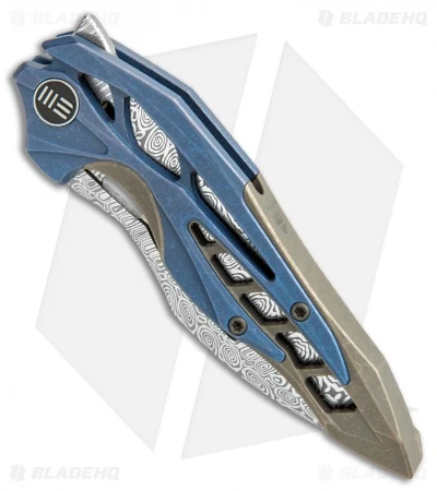WE Knife Co. Isham Arrakis Knife Blue/Brown Ti (3.5" Damasteel) 906DS-1 2 WE Knife Co. Isham Arrakis Knife Blue/Brown Ti (3.5" Damasteel) 906DS-1 - Image 2