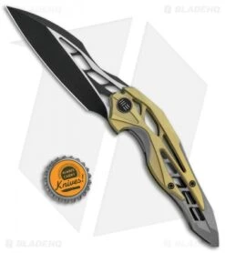 WE Knife Co. Isham Arrakis Knife Gold/Gray Titanium (3.5" Two-Tone) 906A -We Knife Co. WE Knife Co Isham Arrakis Gold Gray Ti TT 906A BHQ 93878 jr bottlecap