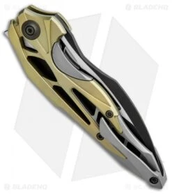 WE Knife Co. Isham Arrakis Knife Gold/Gray Titanium (3.5" Two-Tone) 906A -We Knife Co. WE Knife Co Isham Arrakis Gold Gray Ti TT 906A BHQ 93878 jr side