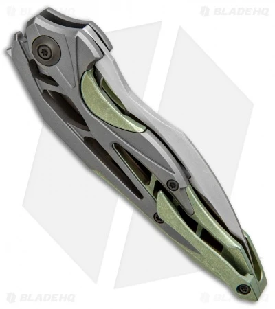 WE Knife Co. Isham Arrakis Knife Gray/Green Titanium (3.5" Satin) 906D 3 WE Knife Co. Isham Arrakis Knife Gray/Green Titanium (3.5" Satin) 906D - Image 3