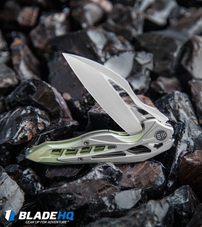 WE Knife Co. Isham Arrakis Knife Gray/Green Titanium (3.5" Satin) 906D 5 WE Knife Co. Isham Arrakis Knife Gray/Green Titanium (3.5" Satin) 906D - Image 5