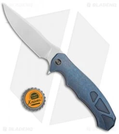 WE Knife Co. Kellen Bogardus 037 Frame Lock Knife Blue Ti (4" BB/Polish) 910B -We Knife Co. WE Knife Co Kellen Bogardus 037 FL Blue Ti BB Polish 910B BHQ 96899 jr bottlecap