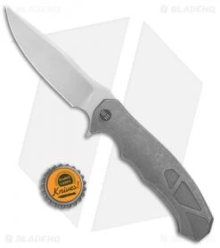 WE Knife Co. Kellen Bogardus 037 Frame Lock Knife Ti (4" BB/Polish) 910C -We Knife Co. WE Knife Co Kellen Bogardus 037 FL Gray Ti BB Polish 910C BHQ 96900 jr bottlecap